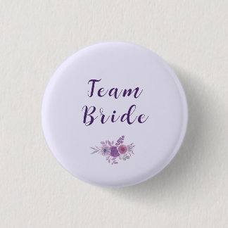Moderne Florale Aquarell-Team-Braut-Brautjungfernp Button