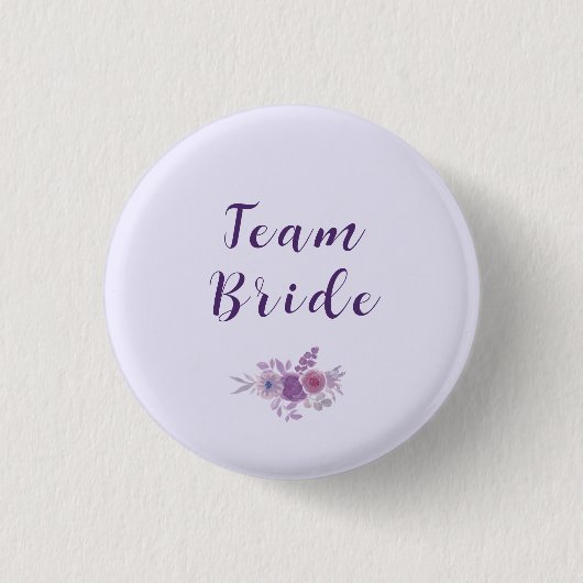 Moderne Florale Aquarell-Team-Braut-Brautjungfernp Button (Vorderseite)