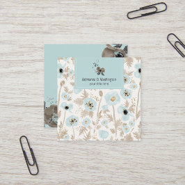 Moderne florale Aquarellmuster Quadratische Visitenkarte