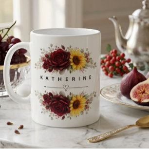 Moderne Florale Ästhetik Elegantes Nebel-Titel-Des Jumbo-Tasse