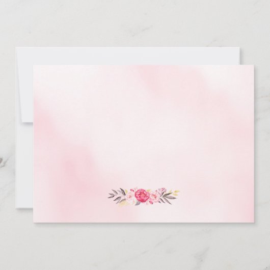 Moderne florale Babydusche Einladung (Rückseite)