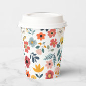 Moderne Florale Babyparty Pappbecher (Links)