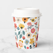 Moderne Florale Babyparty Pappbecher (Rückseite)