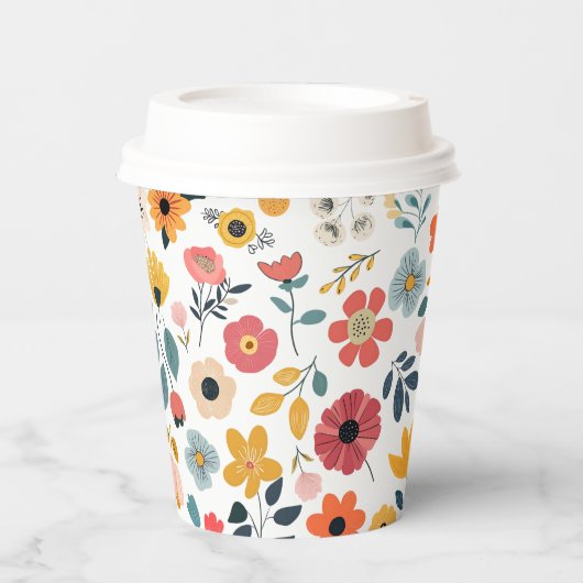 Moderne Florale Babyparty Pappbecher (Vorderseite)