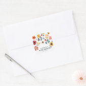 Moderne Florale Babyparty Quadratischer Aufkleber (Umschlag)