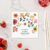 Moderne Florale Babyparty Serviette (Beispiel)
