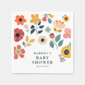 Moderne Florale Babyparty Serviette (Vorderseite)