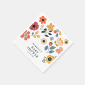 Moderne Florale Babyparty Serviette (Ecke)