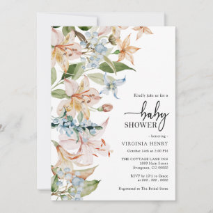 Moderne Florale Babyshower-Einladung Einladung