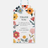 Moderne Florale Babyshower-Geschenkanhänger Geschenkanhänger (Vorderseite)