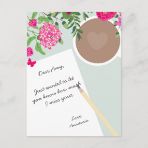 Moderne Florale beste Freundin persönliche Notiz i Postkarte