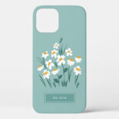 Moderne, florale Blau, mädchenhaft elegant stilvol Case-Mate iPhone Hülle (Rückseite)