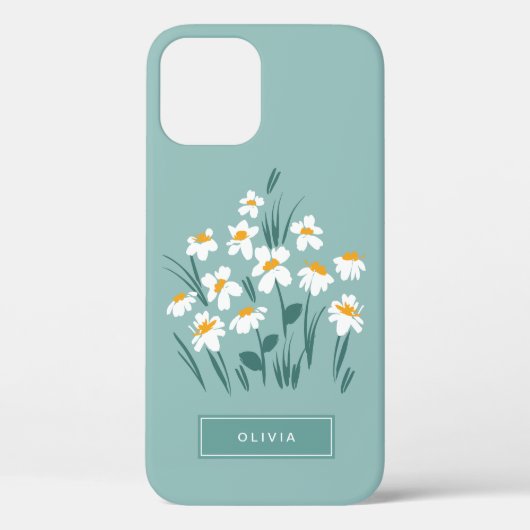 Moderne, florale Blau, mädchenhaft elegant stilvol Case-Mate iPhone Hülle (Rückseite)