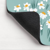 Moderne, florale Blau, mädchenhaft elegant stilvol Mousepad (Ecke)