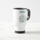 Moderne, florale Blau, mädchenhaft elegant stilvol Reisebecher (VorderseiteRechts)