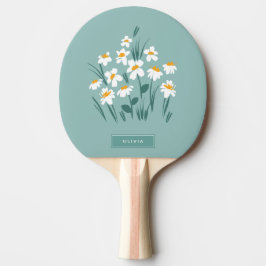Moderne, florale Blau, mädchenhaft elegant stilvol Tischtennis Schläger