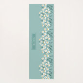 Moderne, florale Blau, mädchenhaft elegant stilvol Yogamatte (Rückseite)