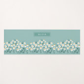 Moderne, florale Blau, mädchenhaft elegant stilvol Yogamatte (Vorderseite (Horizontal))