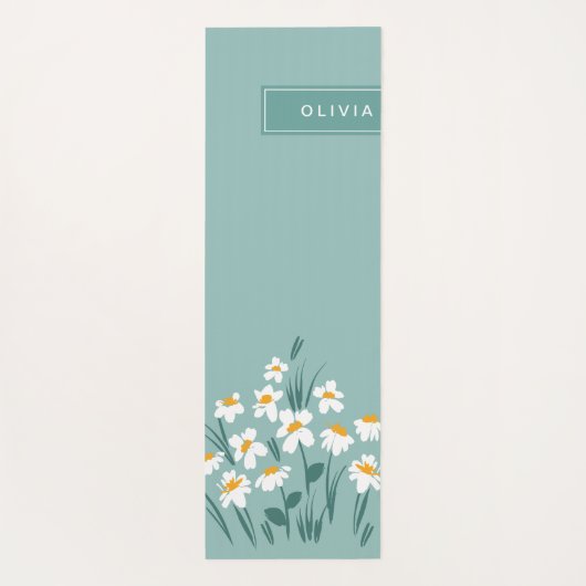 Moderne, florale Blau, mädchenhaft elegant stilvol Yogamatte (Rückseite)