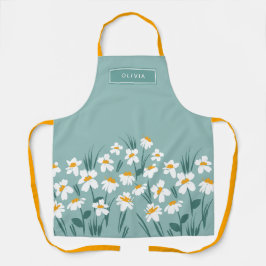 Moderne, florale blaue, gürtnisch elegante Stilele Schürze