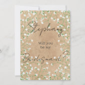 Moderne florale Boho Chic werden Sie meine Brautfr Einladung (Vorderseite)