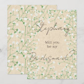 Moderne florale Boho Chic werden Sie meine Brautfr Einladung (Vorne/Hinten)