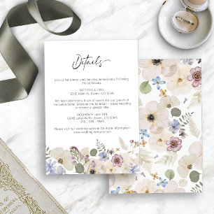 Moderne Florale Botanische Hochzeit Begleitkarte