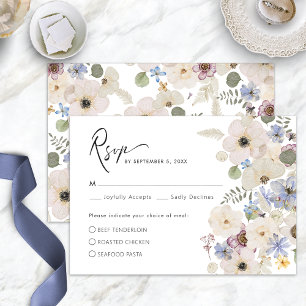 Moderne Florale Botanische Menü-RSVP-Karte RSVP Karte