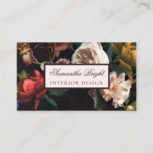 Moderne florale Bouquet Business Card Visitenkarte (Vorderseite)