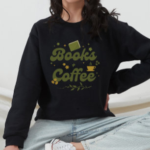 Moderne Florale Bücher und Kaffee Buchliebhaber Sweatshirt
