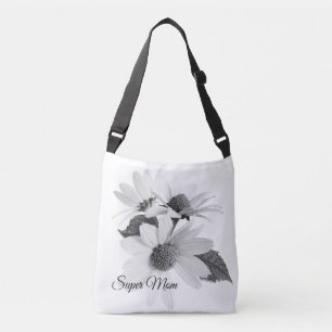 Moderne Florale Daisy-Stilvolle Neutrale Umhängeta Tragetaschen Mit Langen Trägern