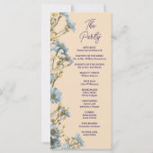 Moderne Florale Einfache Hochzeitsprogramm (Rückseite)