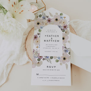 Moderne florale Einladung zur Hochzeit in einem