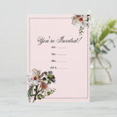Moderne florale Einladungs-Vorlage Einladung (Stehend Vorderseite)
