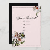 Moderne florale Einladungs-Vorlage Einladung (Vorne/Hinten)