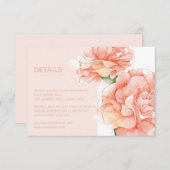 Moderne florale Elegante Hochzeiten Details Einladung (Vorne/Hinten)