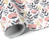 Moderne florale Eleganz Geschenkpapier (Rolleneckpunkt)
