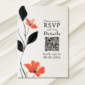 Moderne florale Eleganz kühne Blooms QR-Code Hochz RSVP Karte