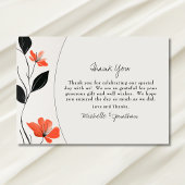 Moderne florale Eleganz mit kühlen blutigen Hochze Dankeskarte