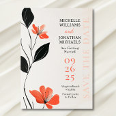 Moderne florale Eleganz mit kühlen blutigen Hochze Save The Date