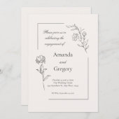 Moderne florale Engagement Party Hochzeitseinladun (Vorne/Hinten)