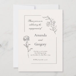 Moderne florale Engagement Party Hochzeitseinladun