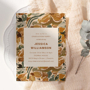 Moderne Florale Erdton-Abschlussfeier 2026 Einladung