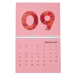 Moderne florale farbenfrohe kühne Typografie Kalender