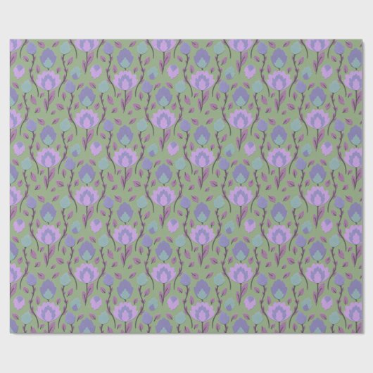 Moderne florale Folklore // Mauve Lila Geschenkpapier (Flach)