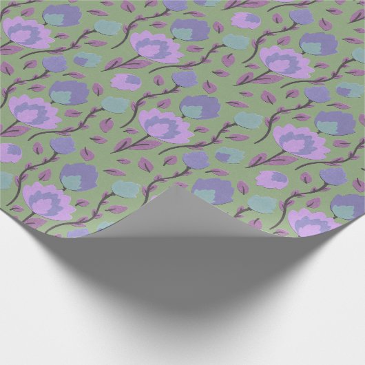 Moderne florale Folklore // Mauve Lila Geschenkpapier (Ecke)