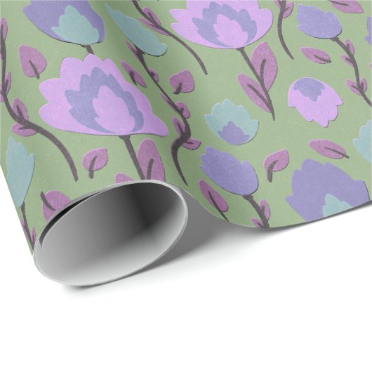 Moderne florale Folklore // Mauve Lila Geschenkpapier (Rolleneckpunkt)