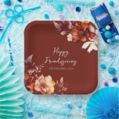Moderne Florale Friendsgiving  Pappteller (Party)