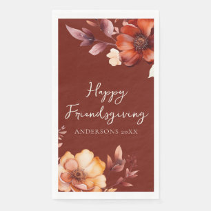 Moderne Florale Friendsgiving  Serviette