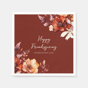 Moderne Florale Friendsgiving  Serviette